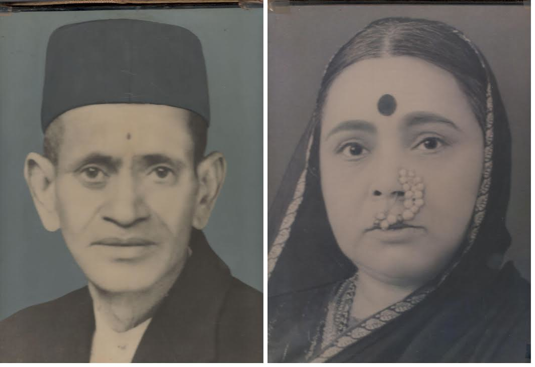 Portraits of Shri Hanmantrao and Smt Parvatibai Mahindrakar, the founders of the trust.